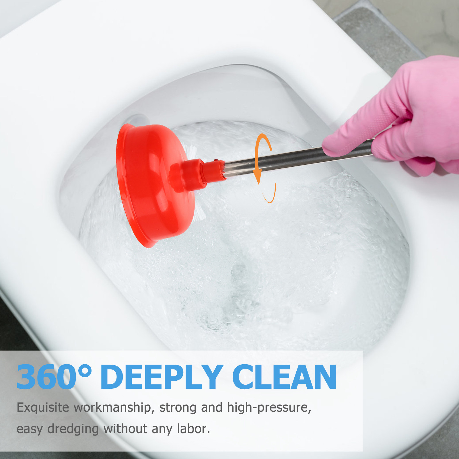 مكبس مرحاض قوي بمقبض طويل وقاع - مراجعة Plunger Toilet وسعره