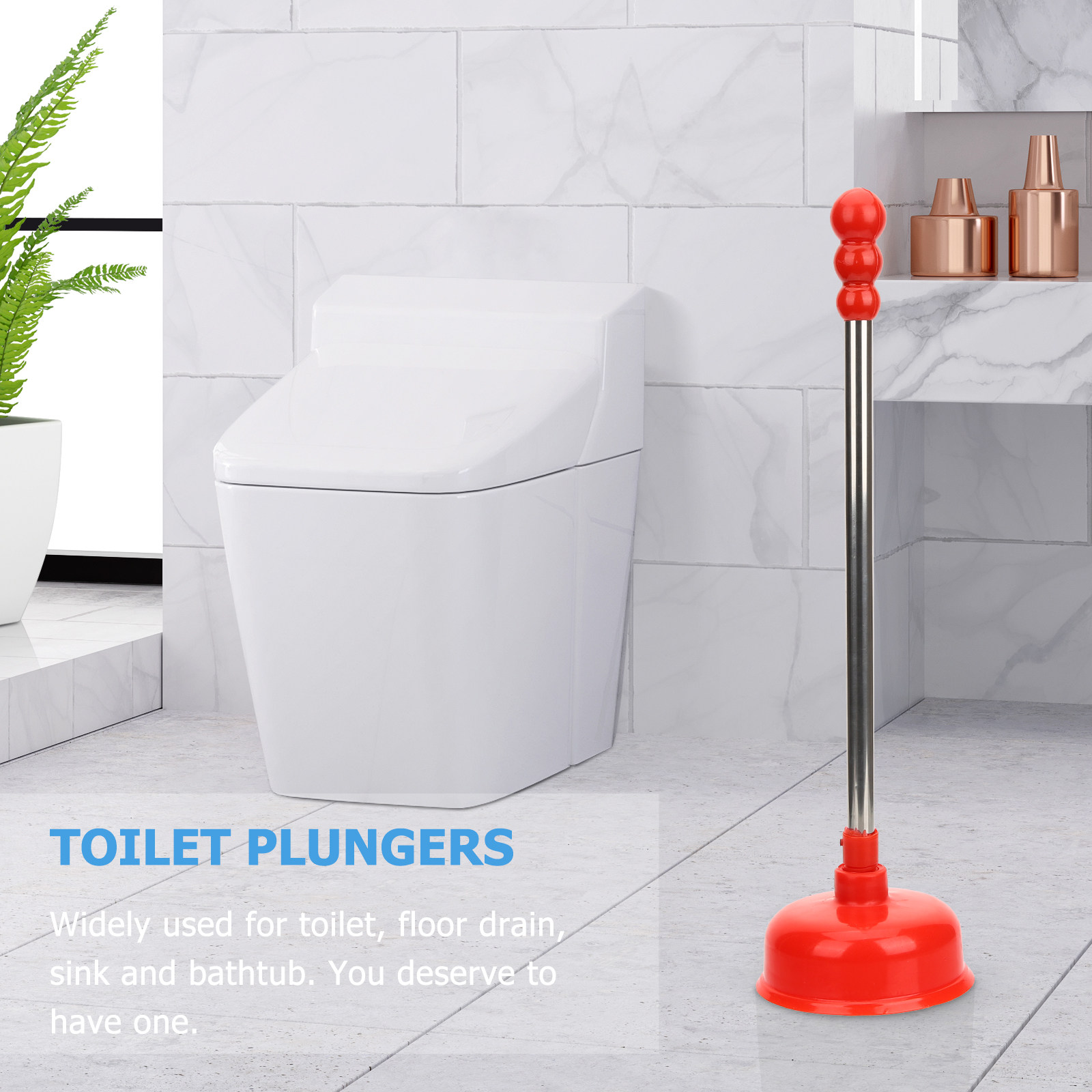 مكبس مرحاض قوي بمقبض طويل وقاع - مراجعة Plunger Toilet وسعره